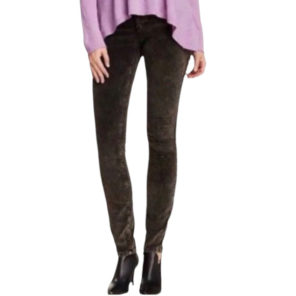 Eileen Fisher Velveteen Mineral Washed Skinny Jeans Black Gray 12 - Picture 9 of 10